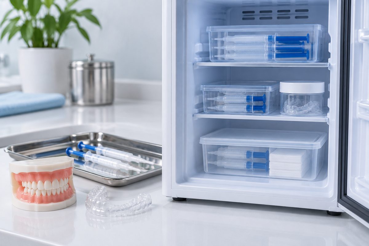 Minh họa bảo quản gel tẩy trắng răng ở nhiệt độ nào để không hỏng