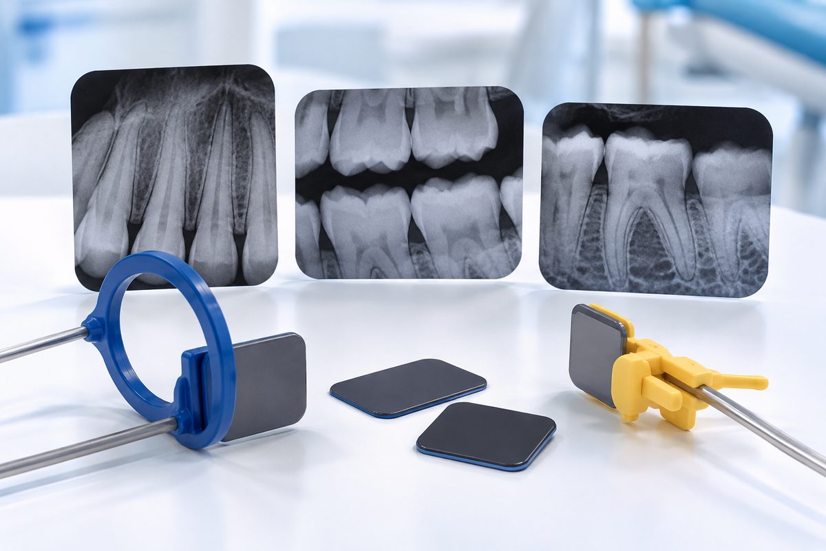 Minh họa phim trong miệng, quanh chóp, cánh cắn và cắn