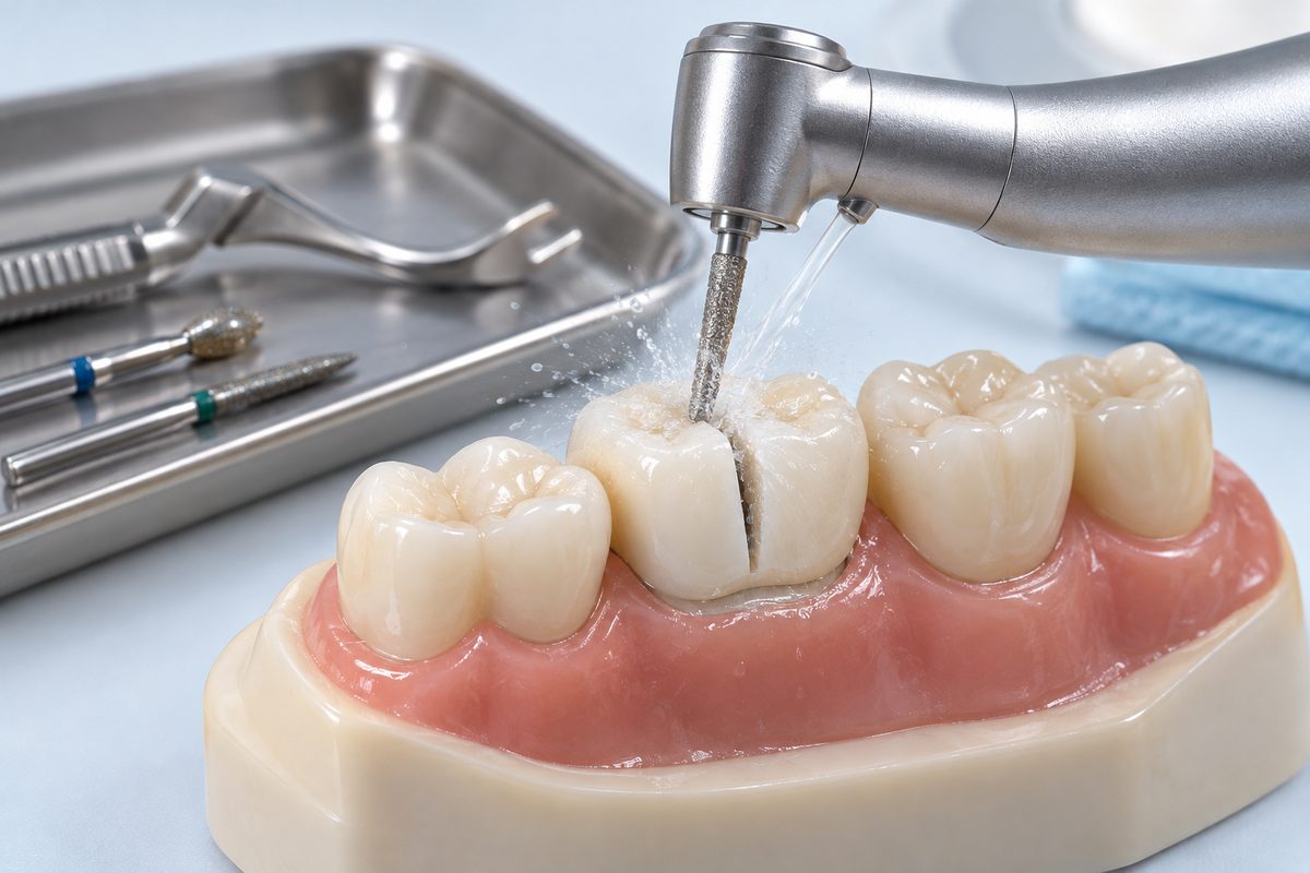 Minh họa các bước cắt mão zirconia