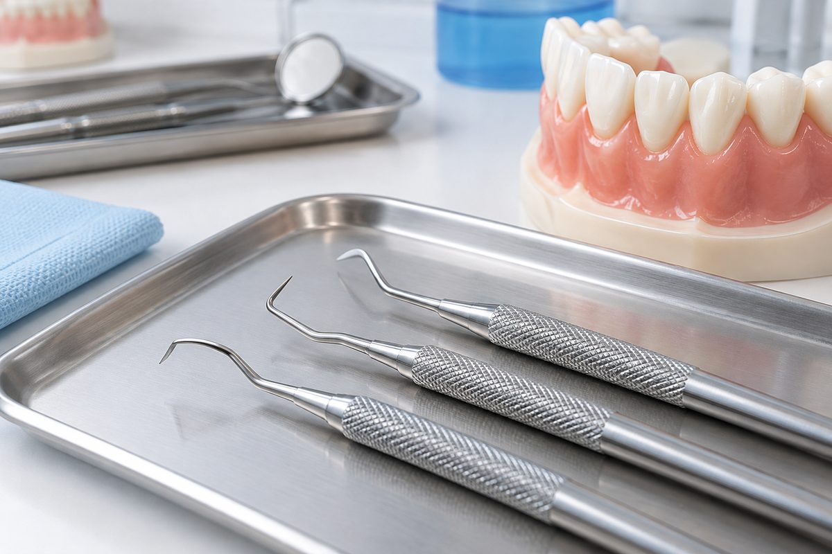 Minh họa cây cạo vôi Gracey, sickle và curette, cách phân biệt