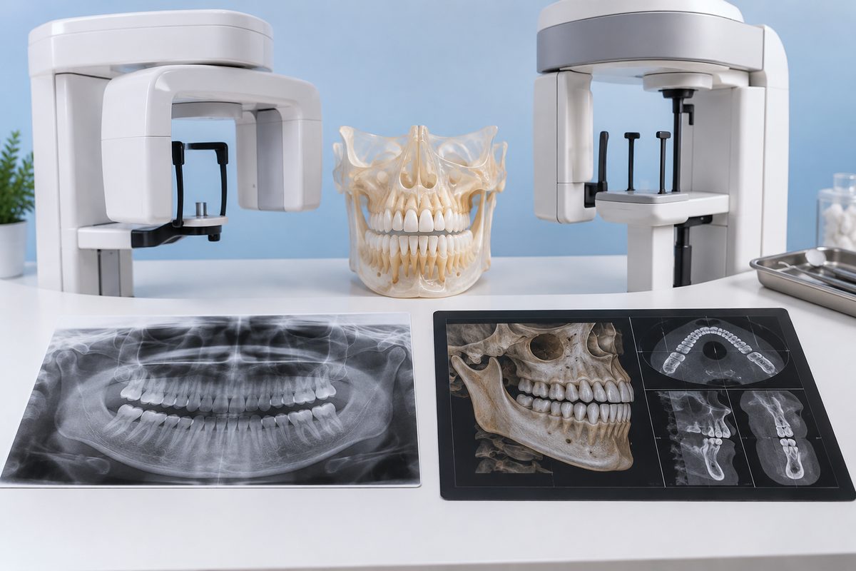 Minh họa khác biệt cơ bản giữa CBCT và panorama