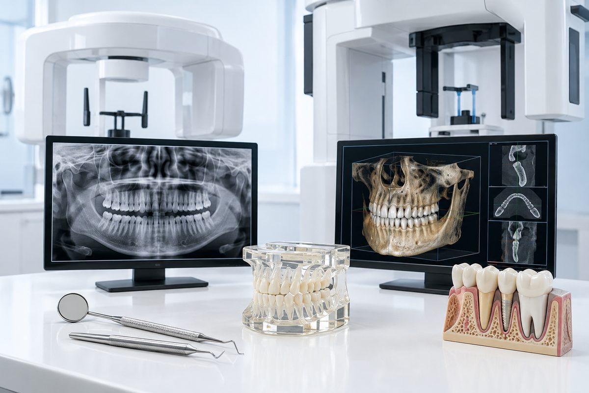 Minh họa bảng so sánh CBCT và panorama