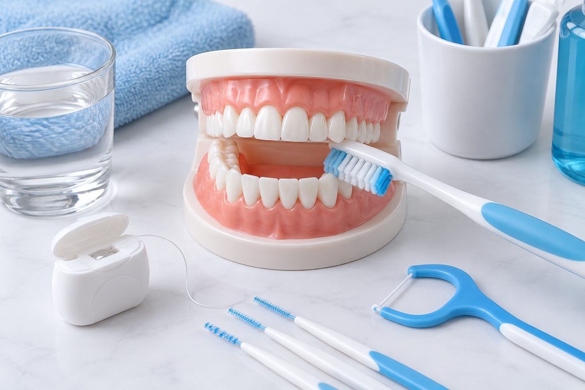 Minh họa chăm sóc răng miệng sau điều trị nha khoa gồm những gì