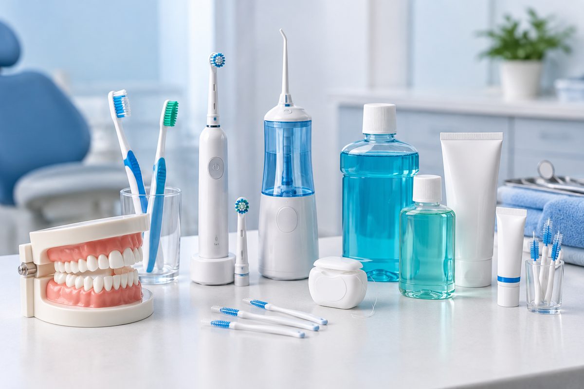 Minh họa chọn sản phẩm chăm sóc cho phòng khám
