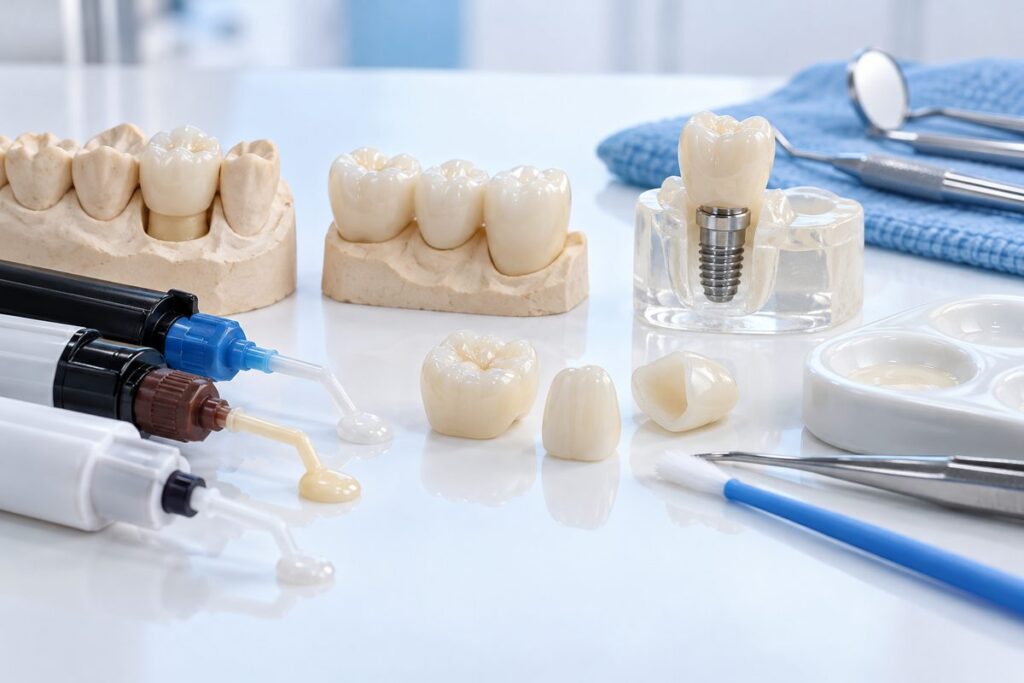 Minh họa chọn xi măng gắn mão zirconia theo từng loại phục hình