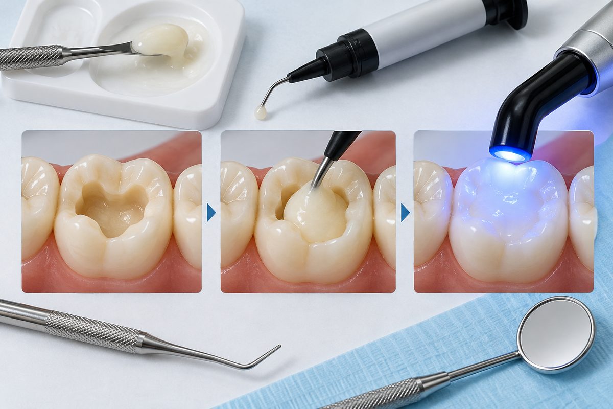 Minh họa composite bulk fill là gì