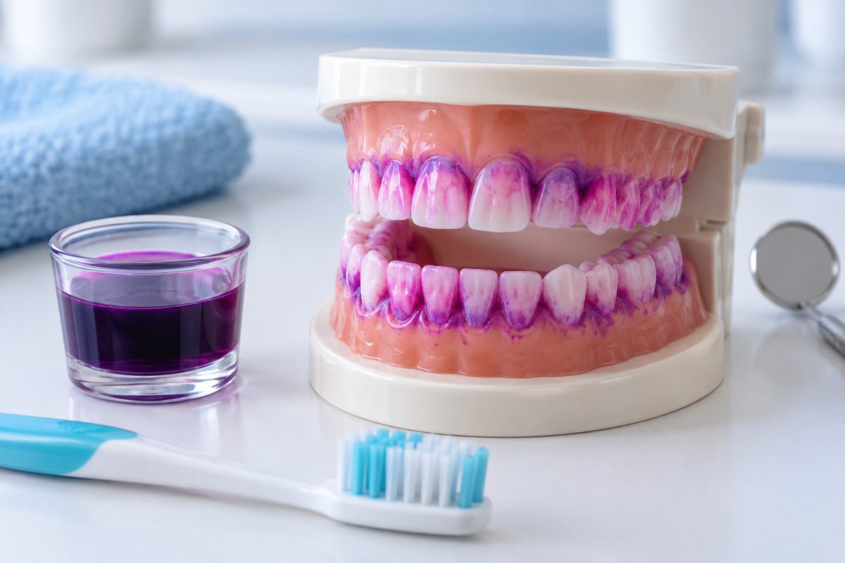 Minh họa bằng chứng nói gì về chất nhuộm mảng bám