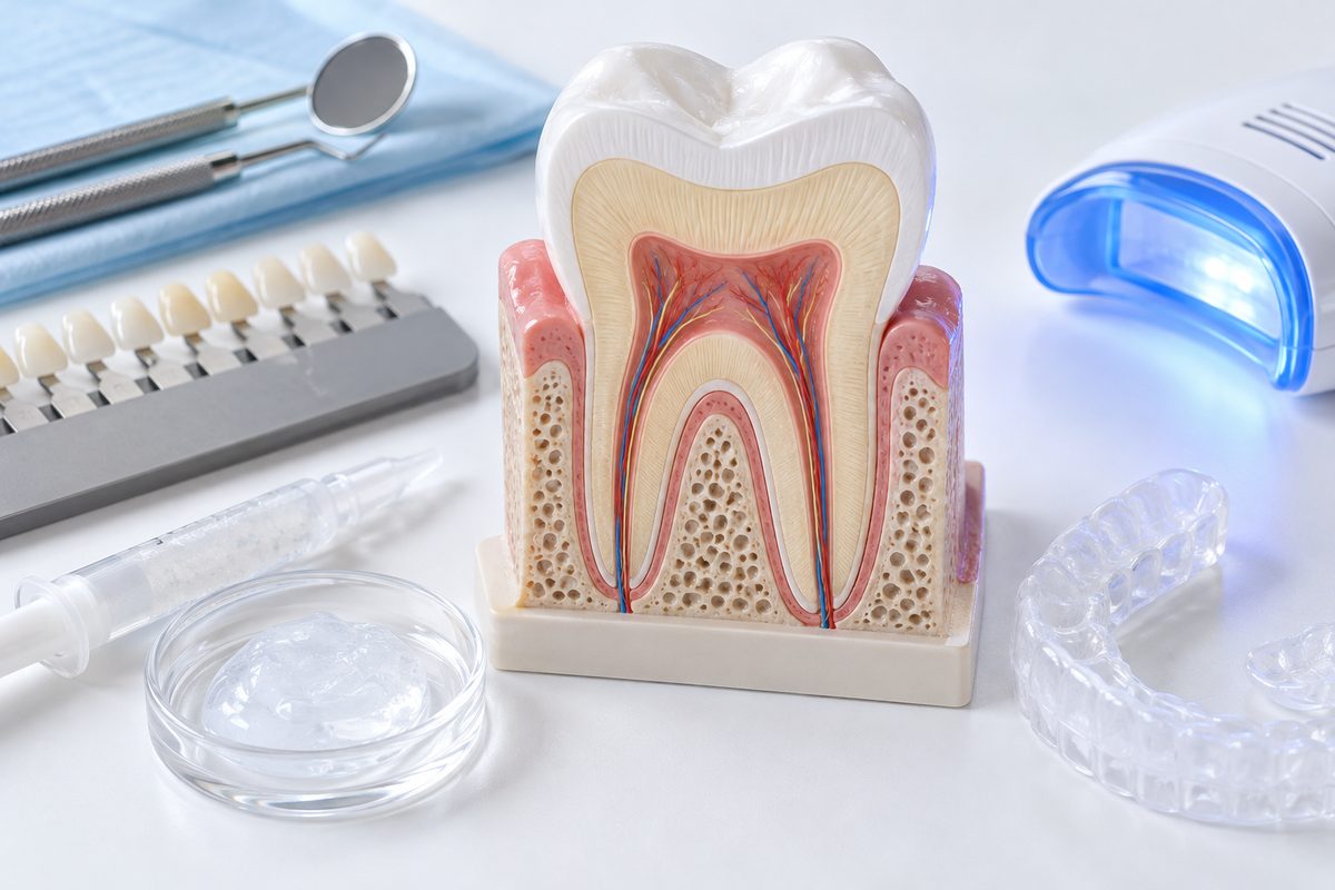 Minh họa vì sao tẩy trắng gây ê buốt
