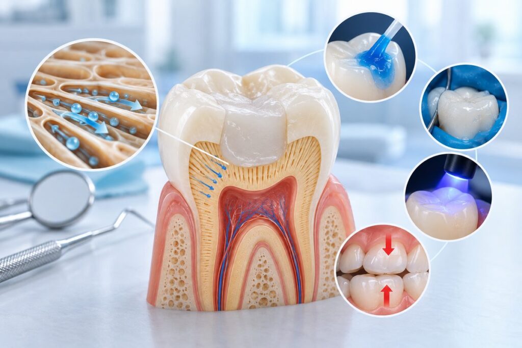 Minh họa ê buốt sau trám răng composite, nguyên nhân và cách xử lý