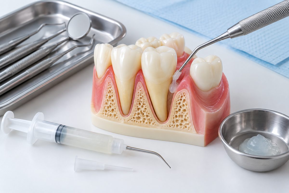 Minh họa gel điều trị viêm nha chu là gì