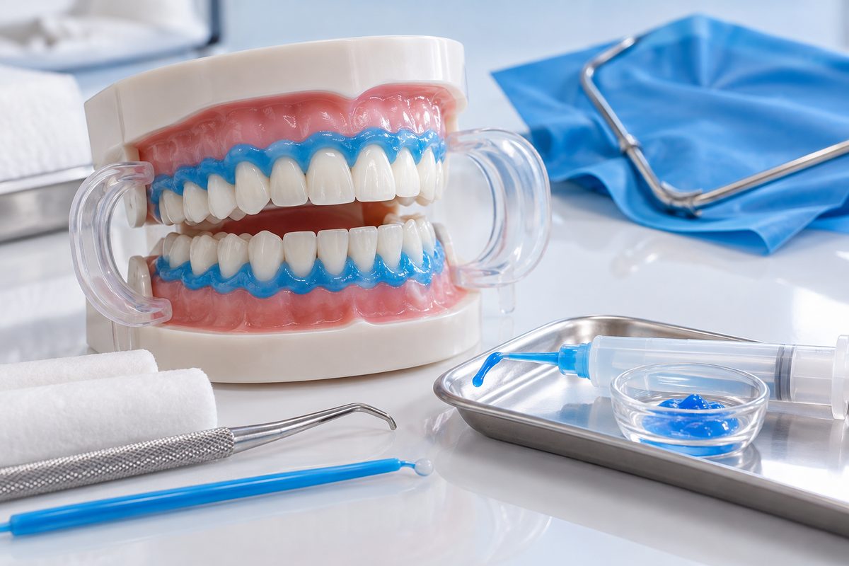 Minh họa bảo vệ nướu và an toàn khi dùng nồng độ cao