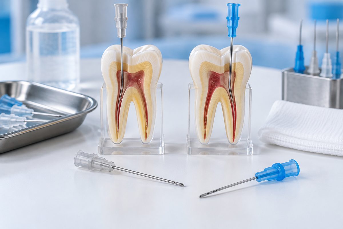 Minh họa kim rửa ống tủy đầu kín và đầu hở khác nhau thế nào