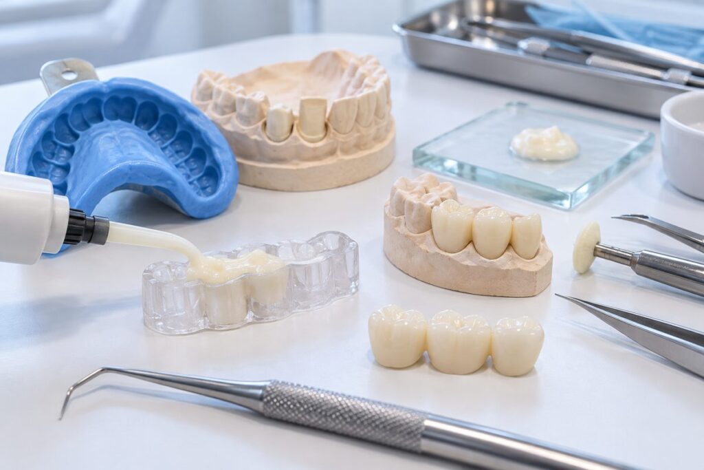 Minh họa làm răng tạm tại ghế nhanh và khít qua các bước nào