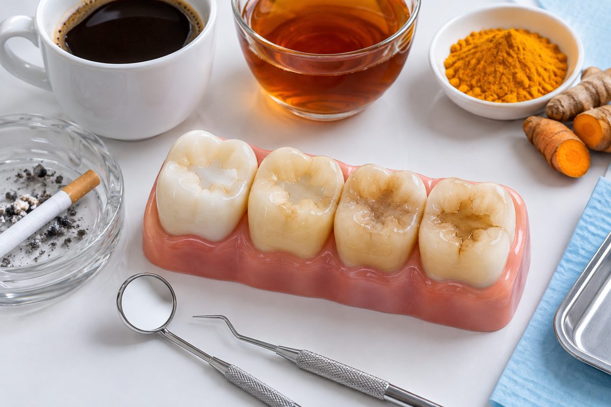 Minh họa nguyên nhân khiến miếng trám ố hoặc đổi màu