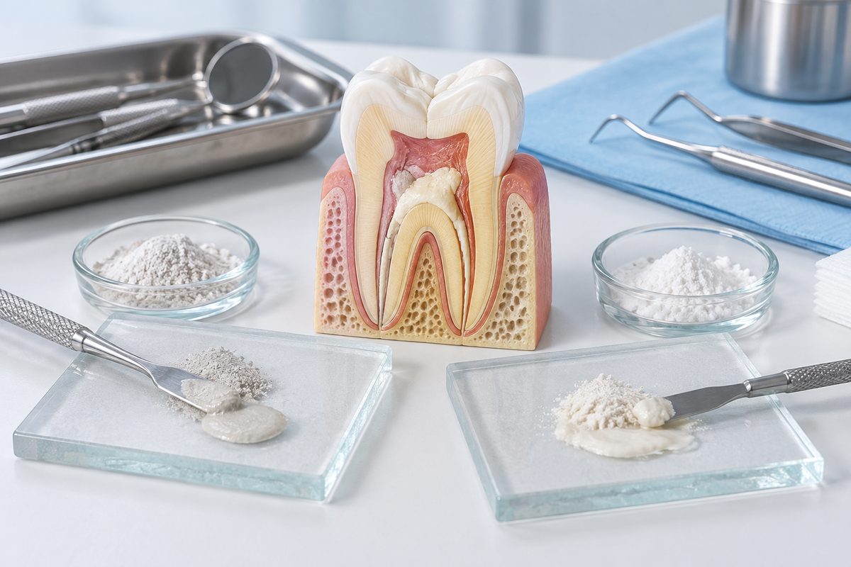 Minh họa mTA và Biodentine che tủy, chỉ định khác nhau ra sao