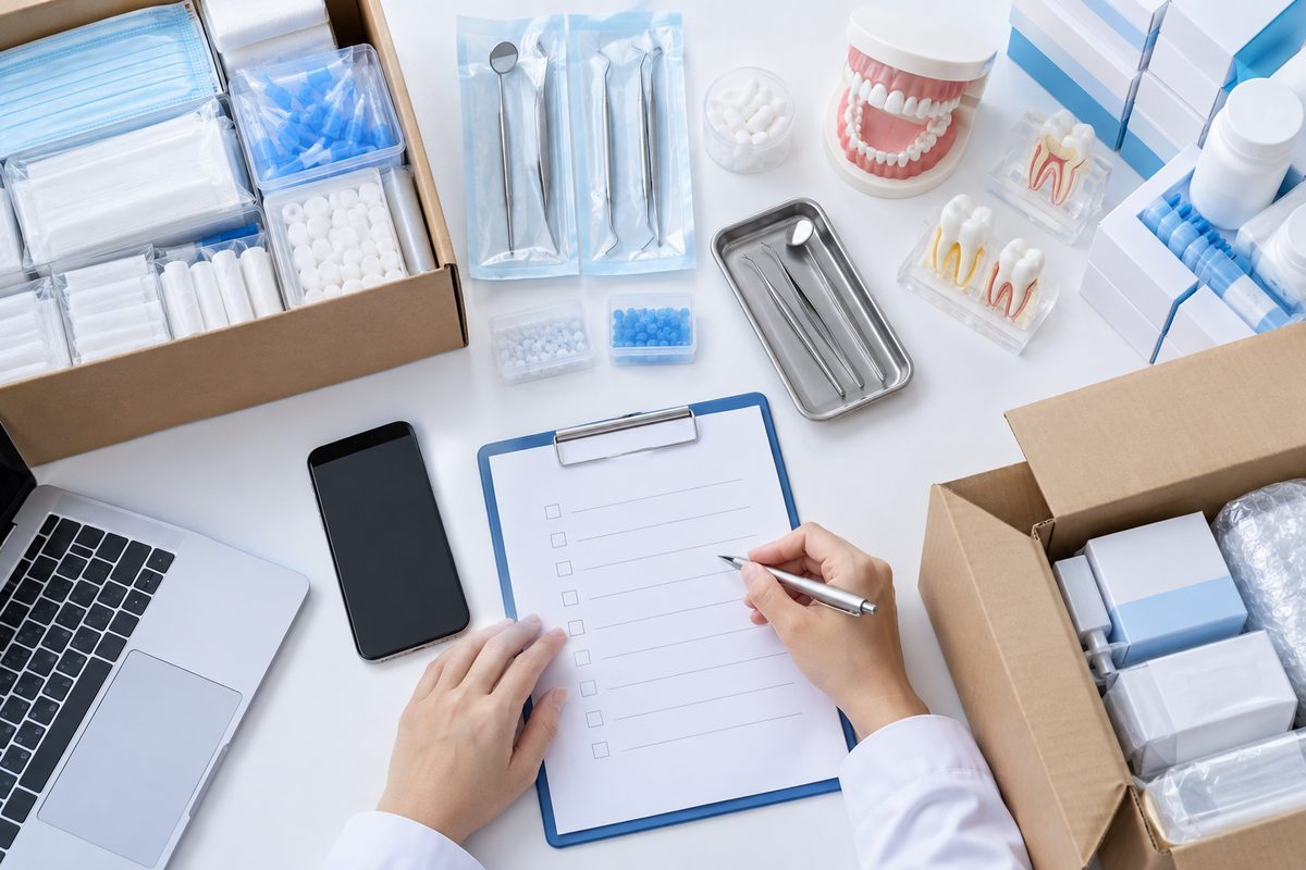 Minh họa các cách mua vật liệu nha khoa khi phòng khám ở Hưng Yên