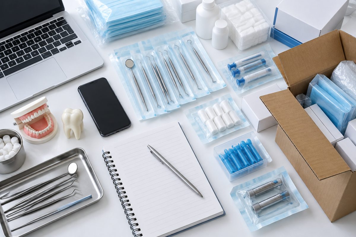 Minh họa các cách mua vật liệu nha khoa khi phòng khám ở Tây Ninh