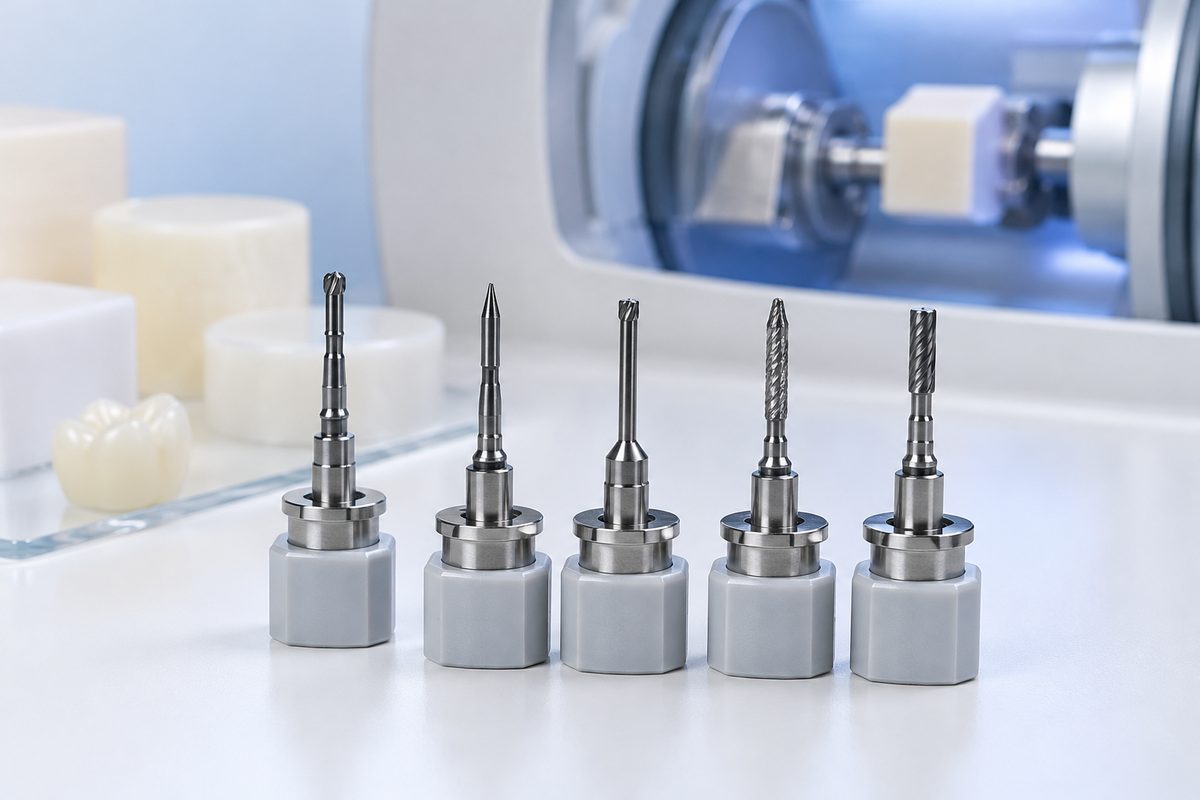 Minh họa mũi phay trong máy CEREC