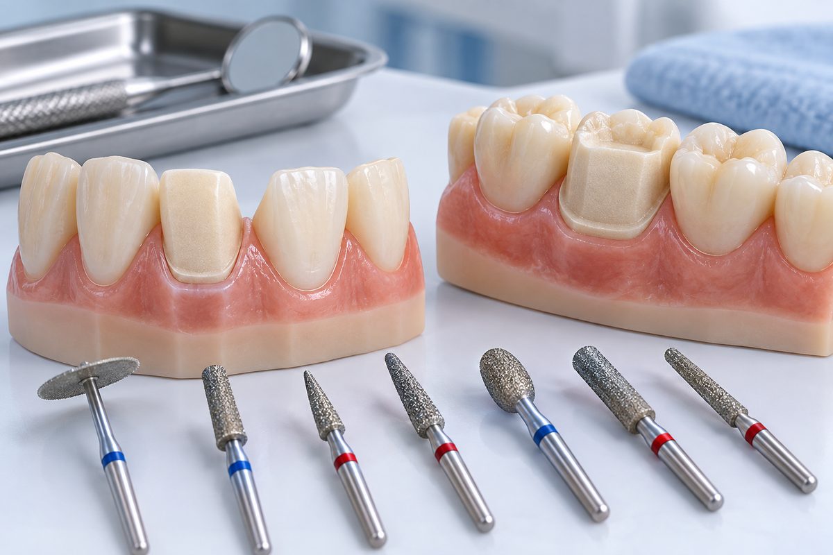 Minh họa ví dụ chọn mũi cho răng cửa và răng hàm