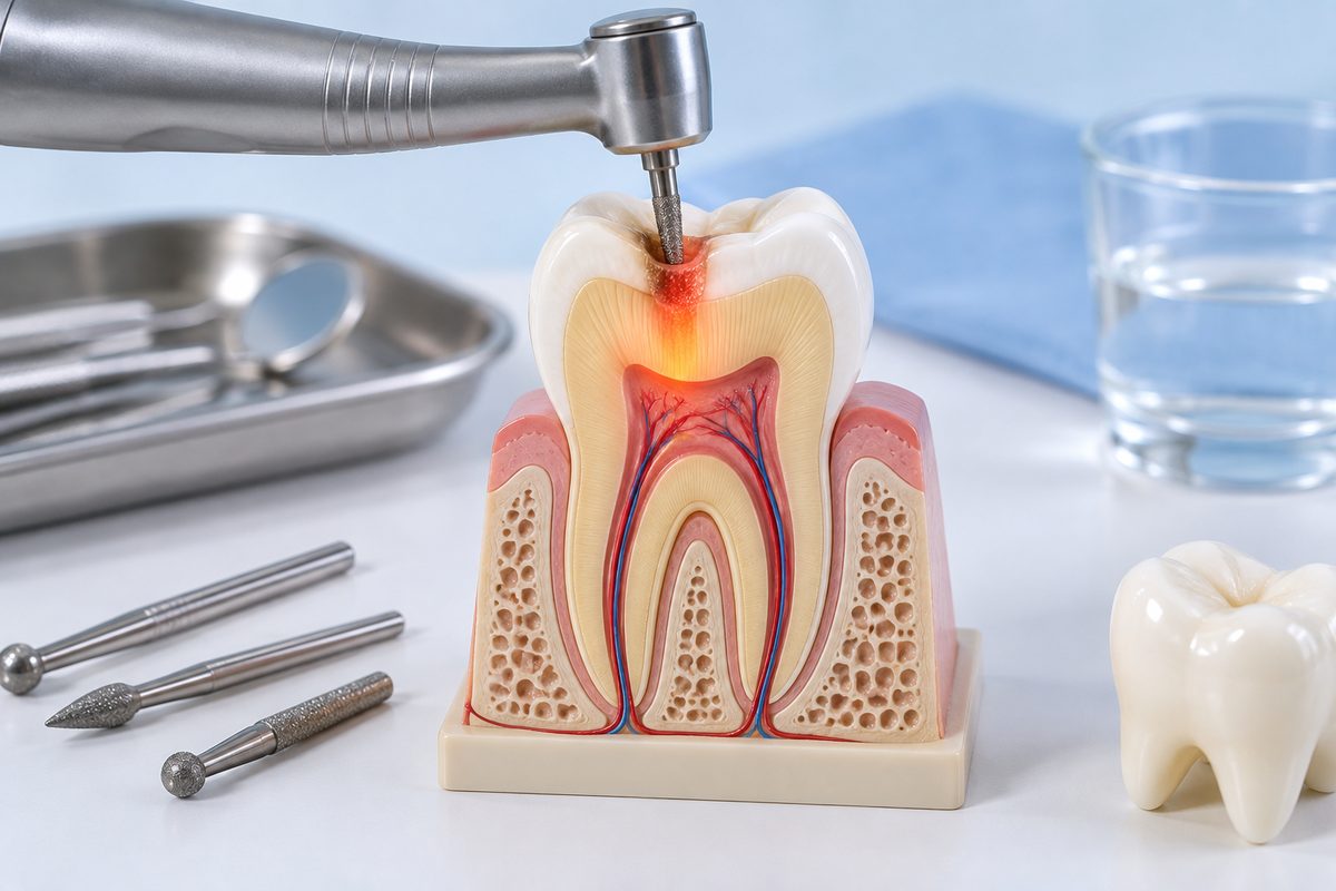 Minh họa nhiệt khi khoan ảnh hưởng đến tủy răng thế nào