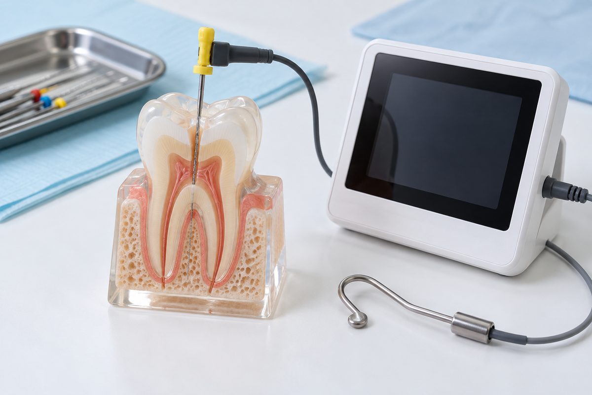 Minh họa máy định vị chóp đo bằng cách nào