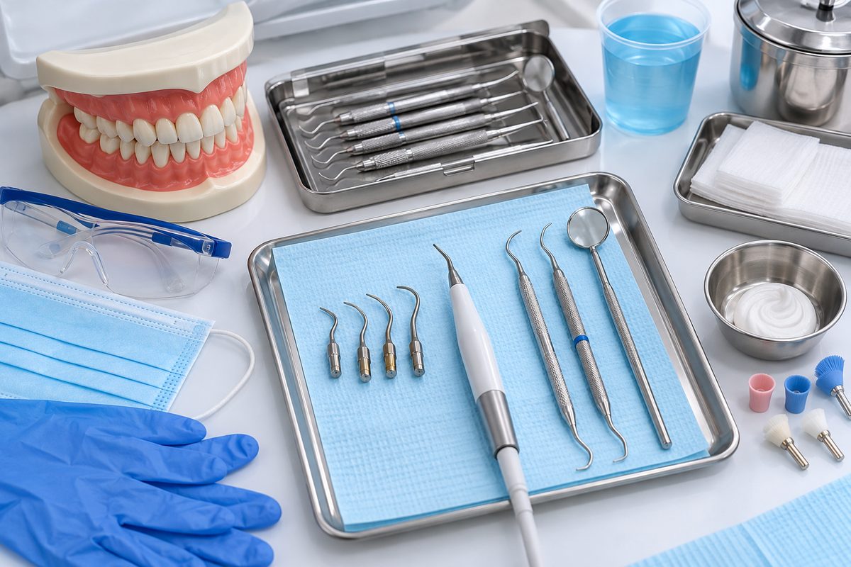 Minh họa chuẩn bị trước khi cạo vôi