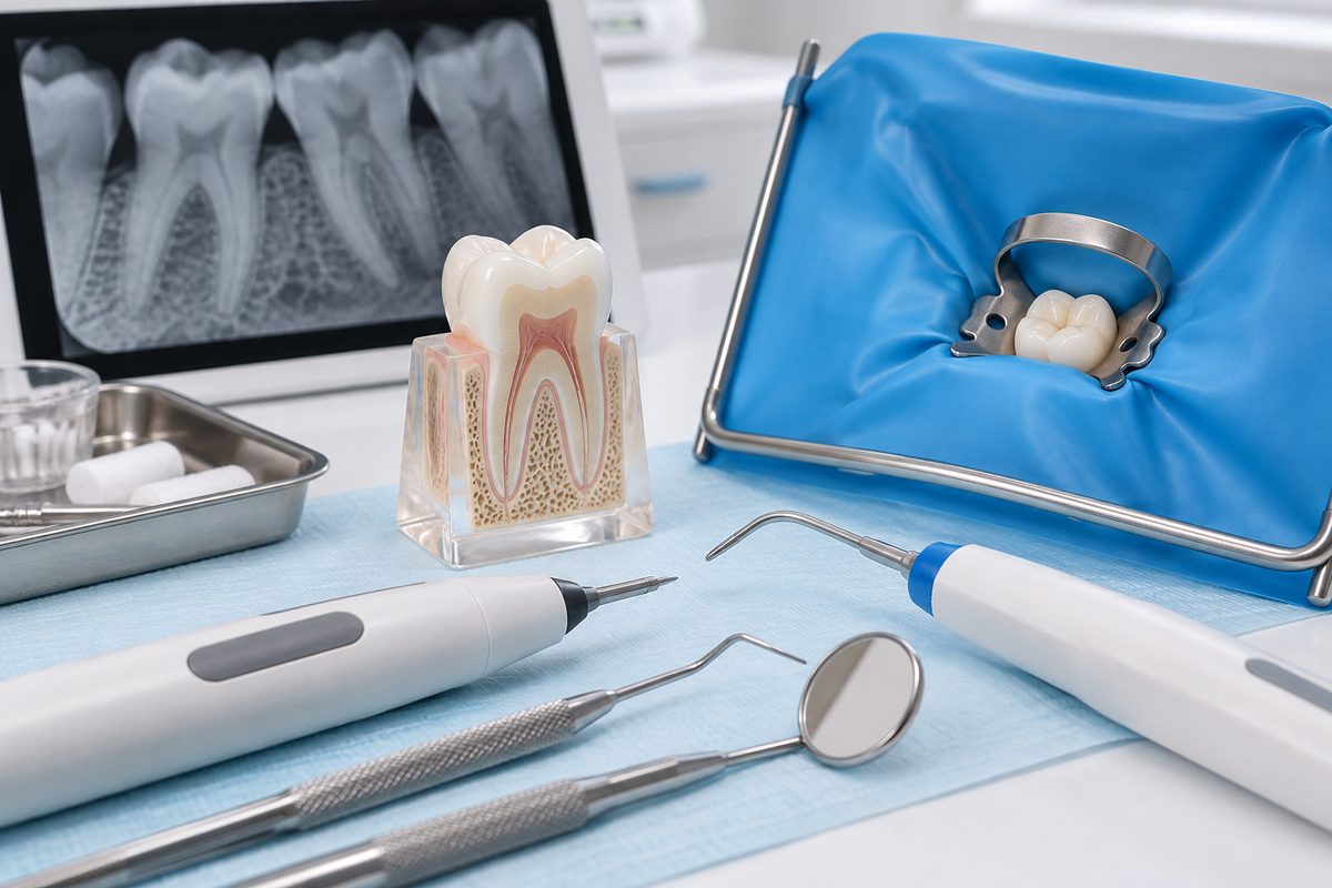 Minh họa chuẩn bị trước khi mở tủy