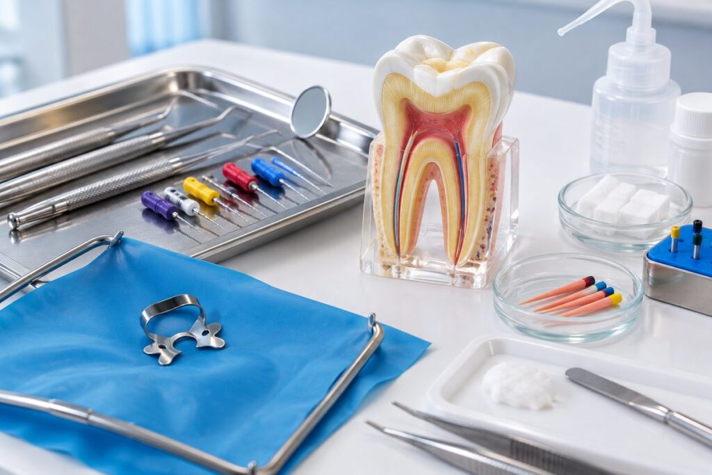 Minh họa quy trình điều trị tủy răng từ mở tủy đến trám bít ống tủy