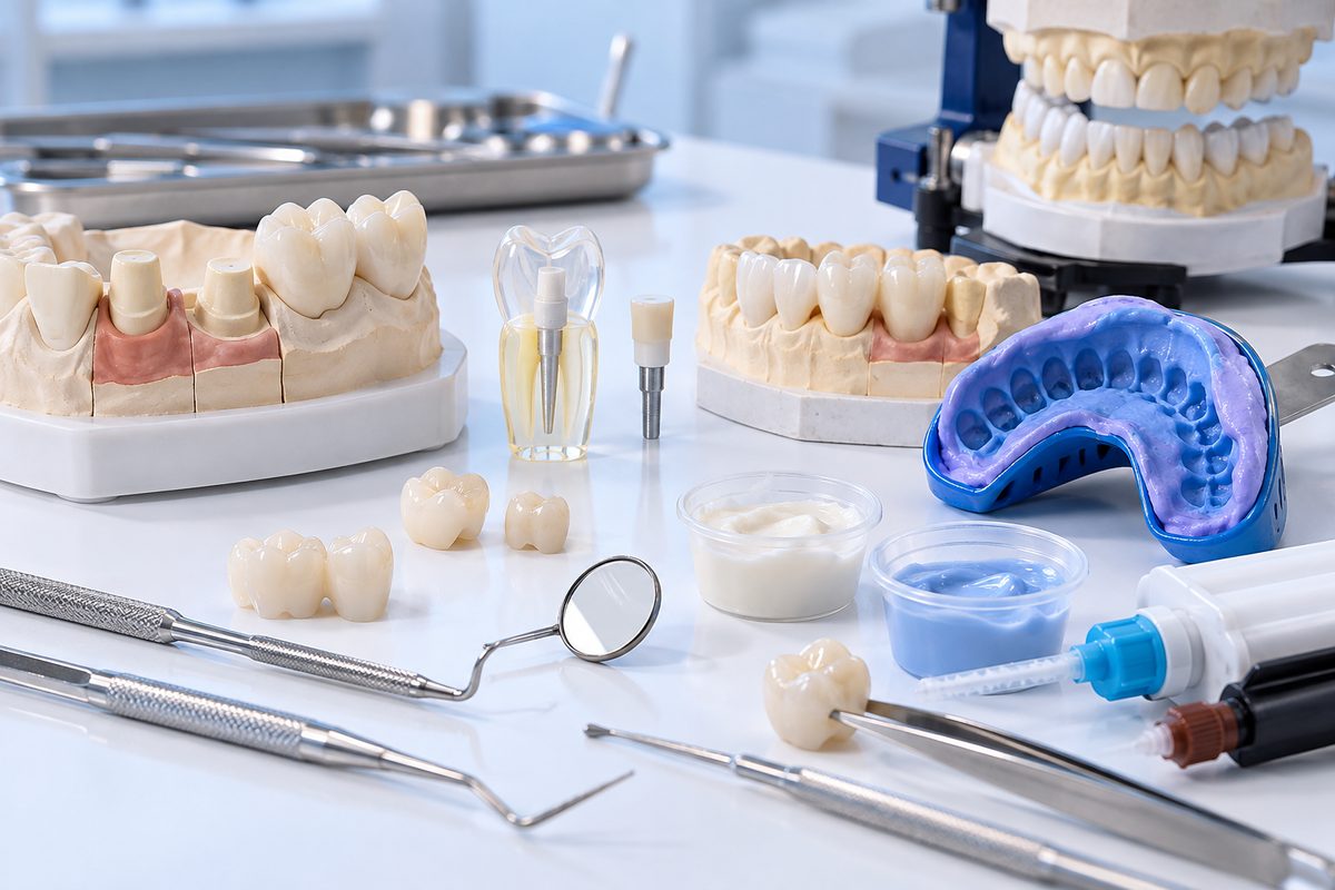 Minh họa toàn bộ bài chuyên sâu trong cụm xi măng, phục hình và labo