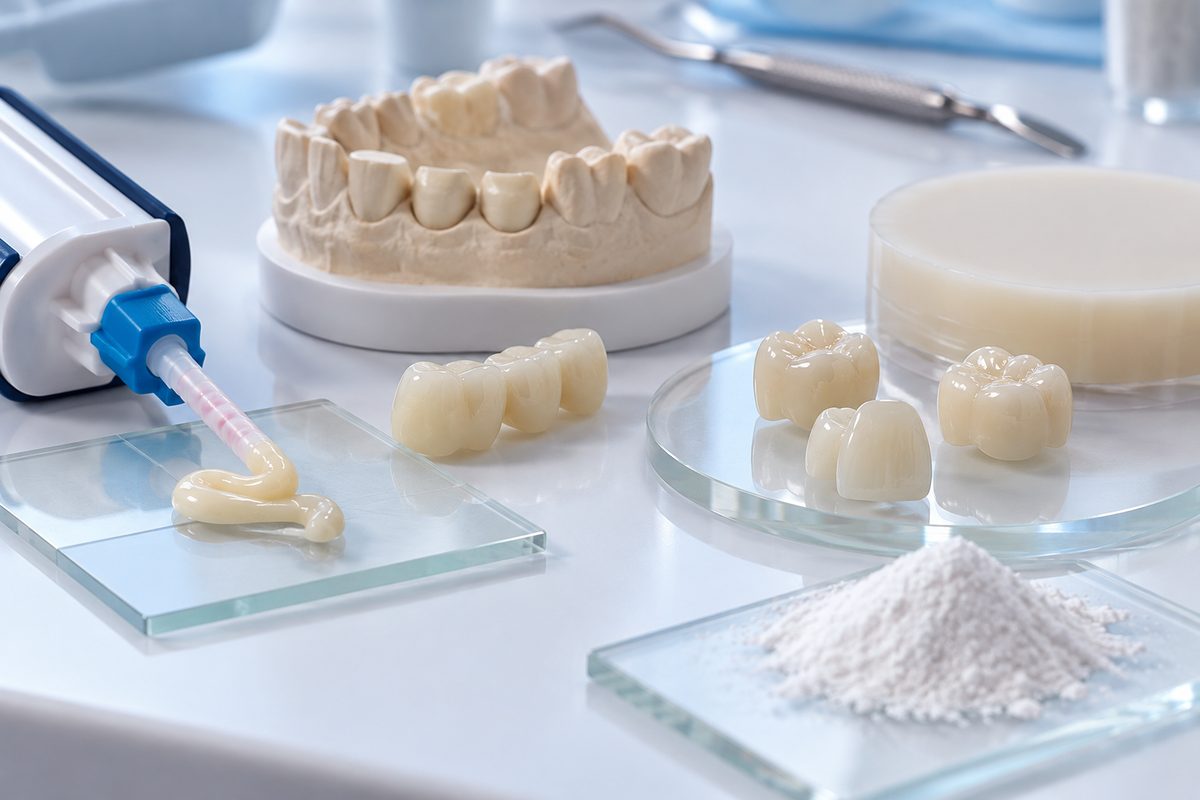Minh họa bảng so sánh bis-acryl và PMMA