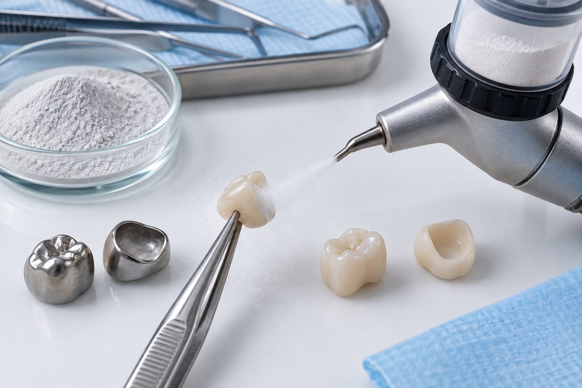 Minh họa vì sao thổi cát trước khi dán