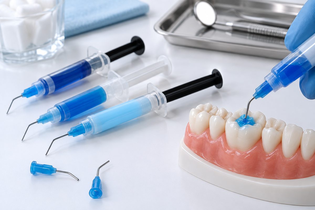 Minh họa chọn gel etching để thao tác chính xác