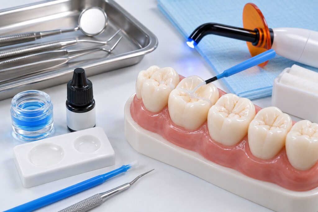 Minh họa trám bít hố rãnh sealant, chỉ định và các bước thực hiện