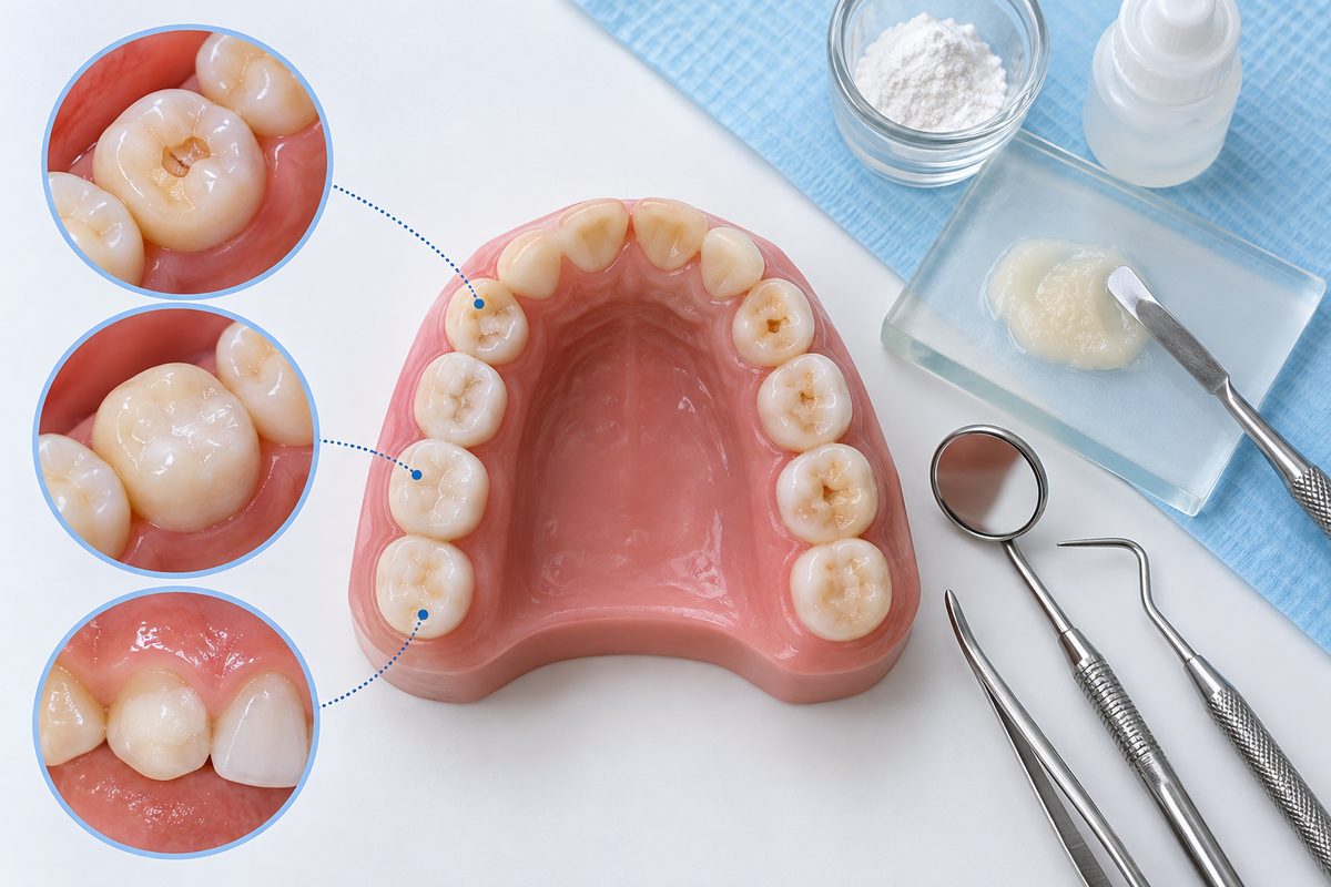 Minh họa khi nào nên trám GIC cho răng sữa