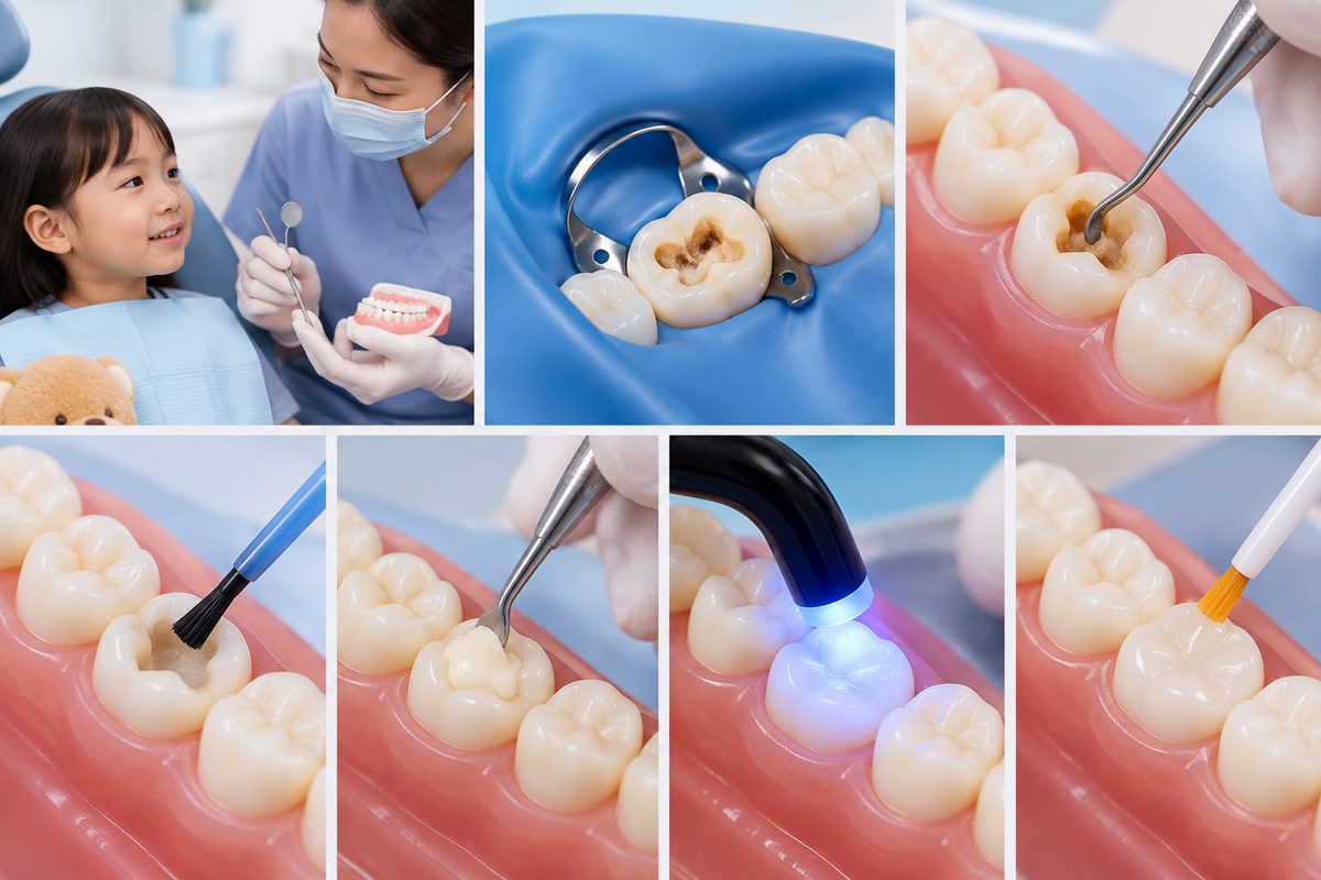 Minh họa quy trình trám từng bước