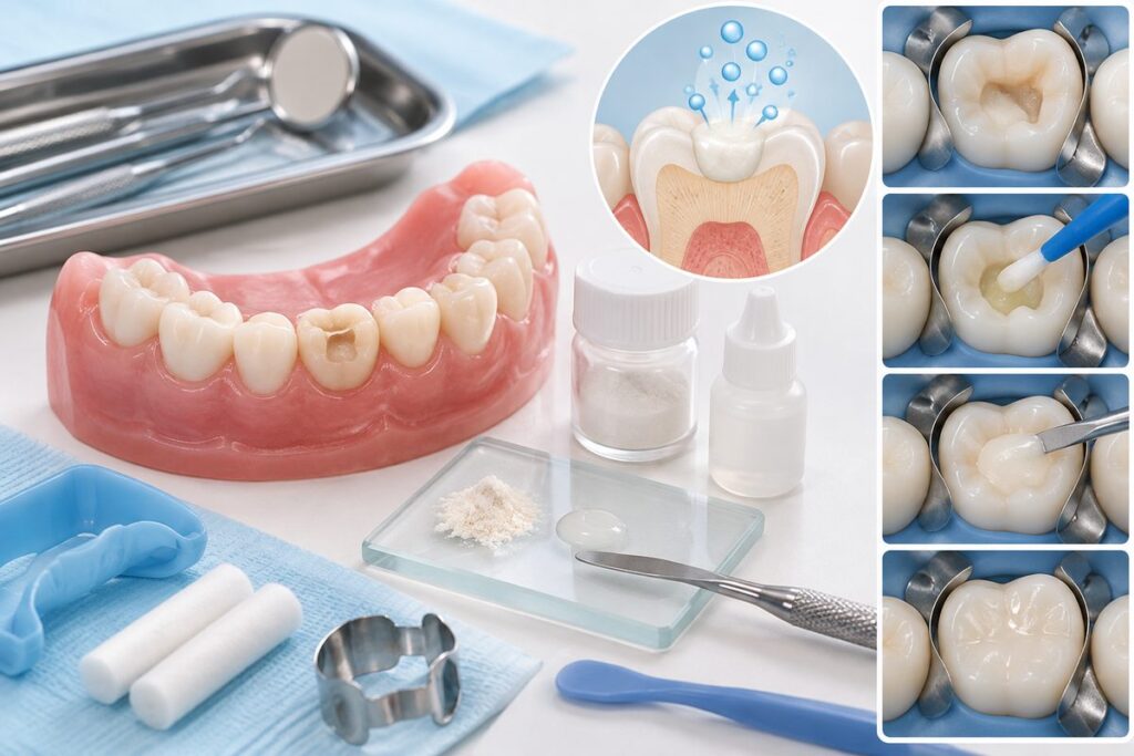 Minh họa trám GIC cho răng sữa, chỉ định và quy trình