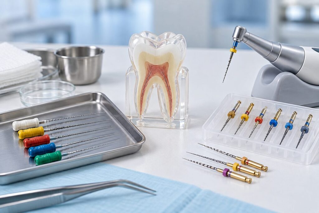 Minh họa trâm tay và trâm máy nội nha khác nhau thế nào