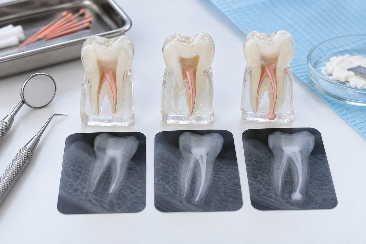 Minh họa trám thiếu và trám quá chóp là gì