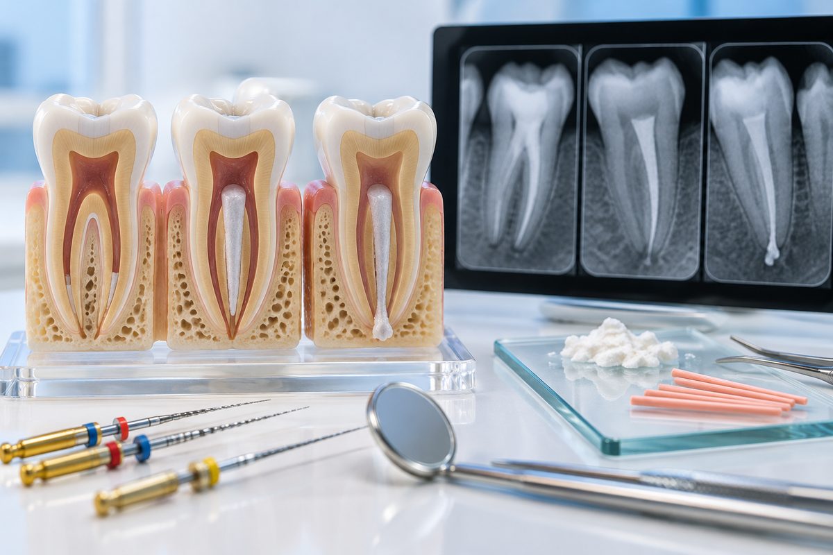 Minh họa trám thiếu và trám quá chóp, nhận biết trên phim và xử lý