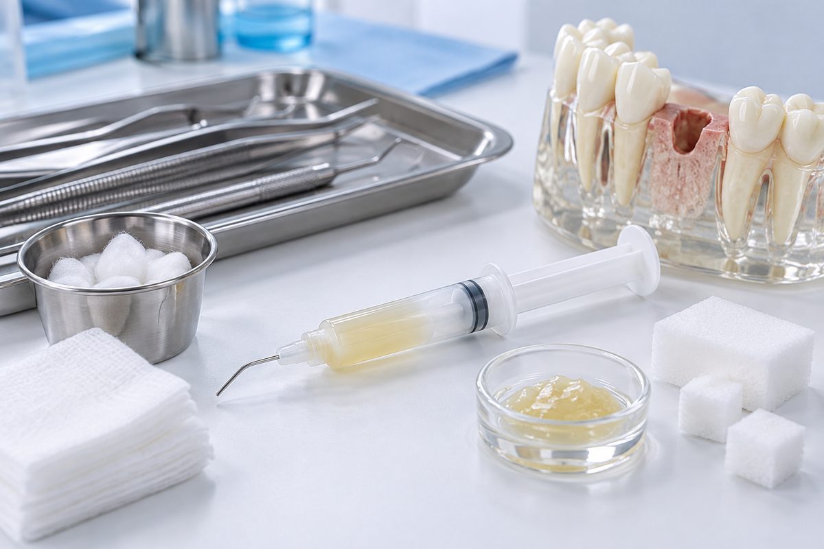 Minh họa vật liệu cầm máu tại cửa hàng