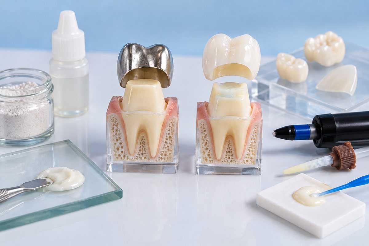 Minh họa bảng so sánh xi măng gắn và xi măng dán