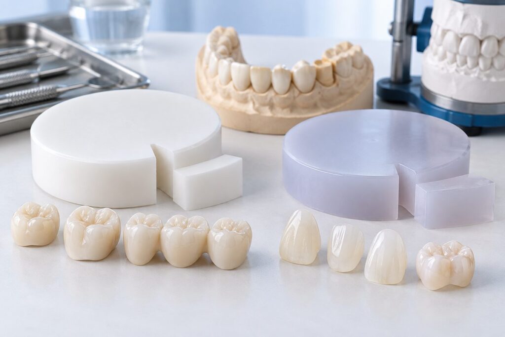 Minh họa zirconia và lithium disilicate, chọn phôi nào cho từng ca